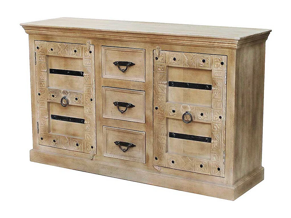 Esszimmersideboard aus Mangobaum Massivholz Shabby Chic Stil
