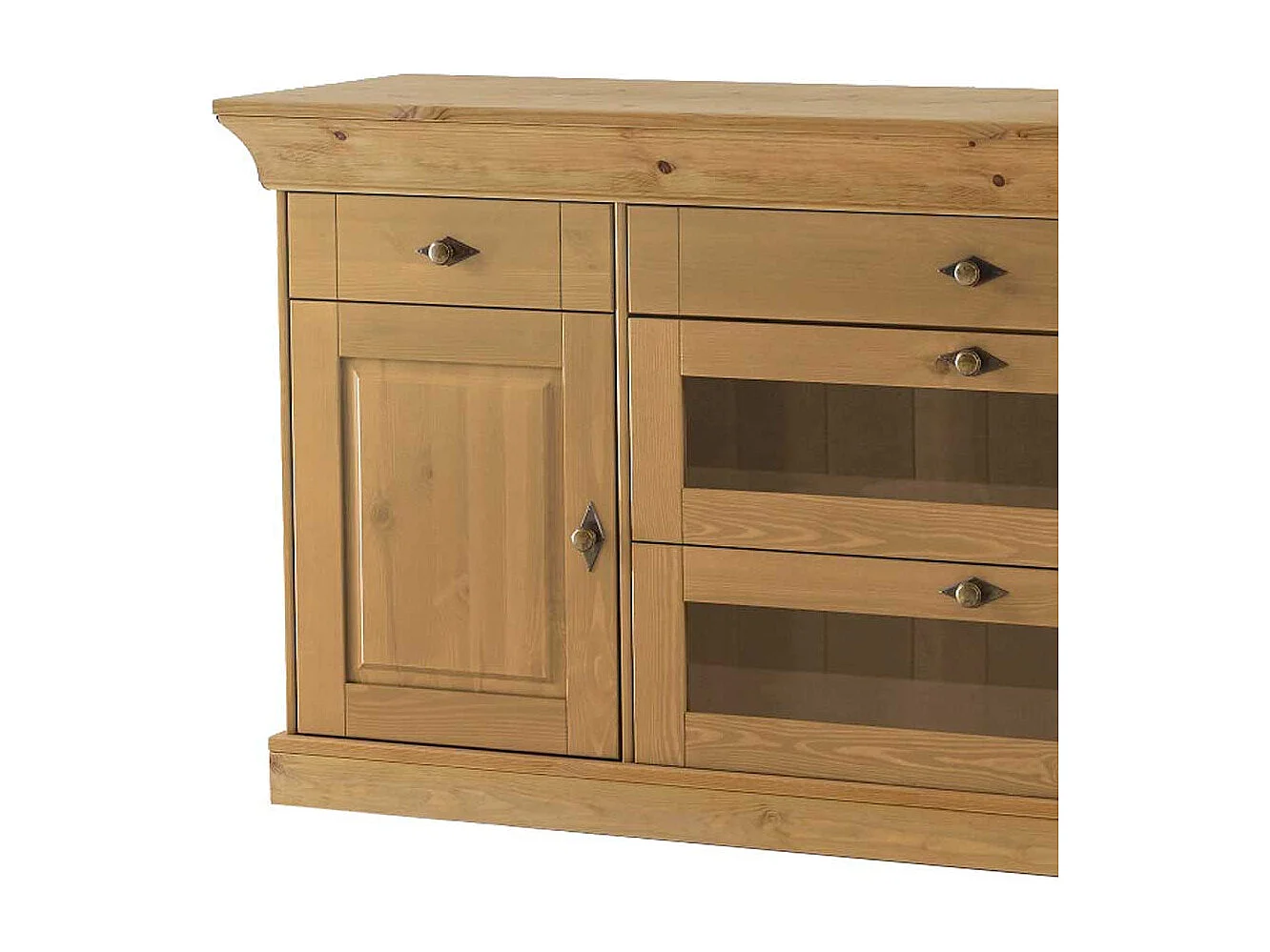 Esszimmer Anrichte aus Kiefer teilmassiv Glas