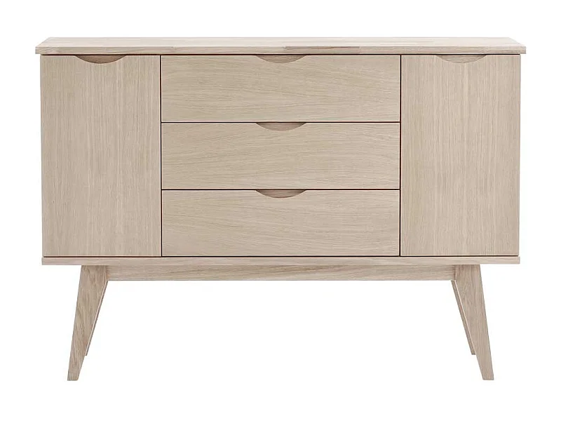 Wohnzimmer Sideboard in Eiche White Wash 85 cm hoch