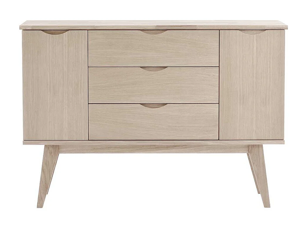 Wohnzimmer Sideboard in Eiche White Wash 85 cm hoch