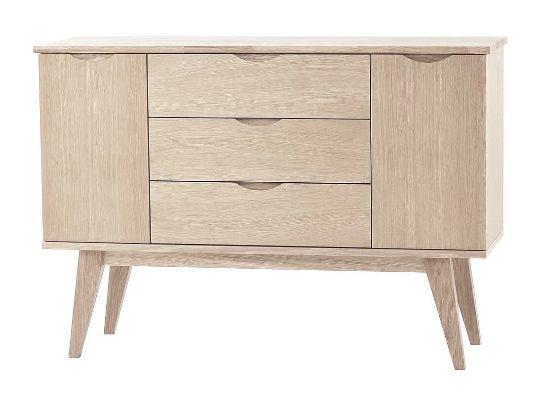 Wohnzimmer Sideboard in Eiche White Wash 85 cm hoch