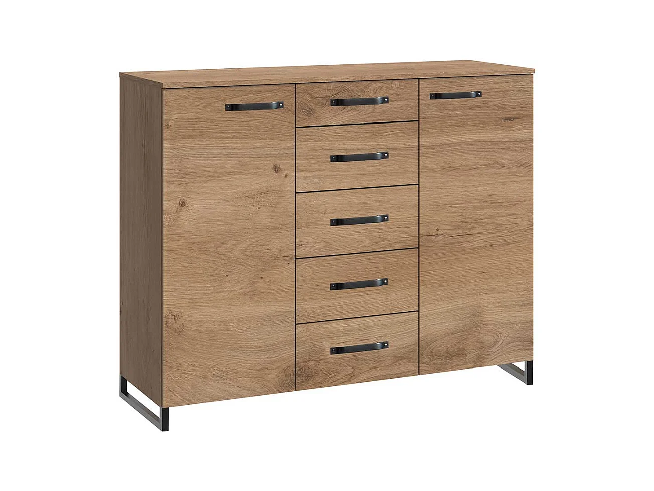 Industrial Sideboard mit f�nf Schubladen B�gelgestell aus Metall