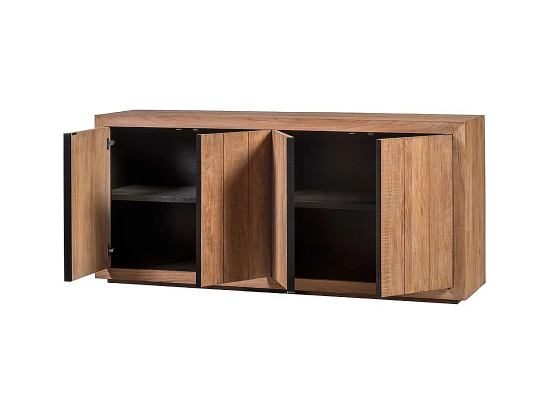 Esszimmersideboard aus teilmassivem Teakholz 200 cm breit