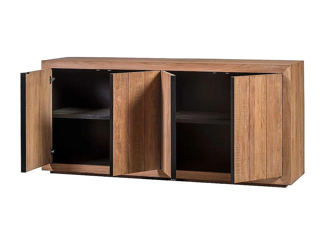 Esszimmersideboard aus teilmassivem Teakholz 200 cm breit