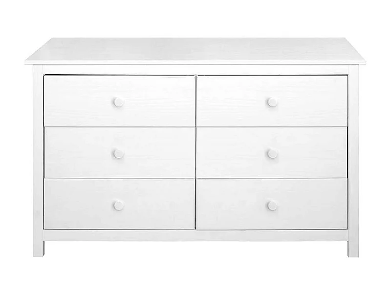 Weiße Schubladenkommode aus Kiefer Massivholz Skandi Design