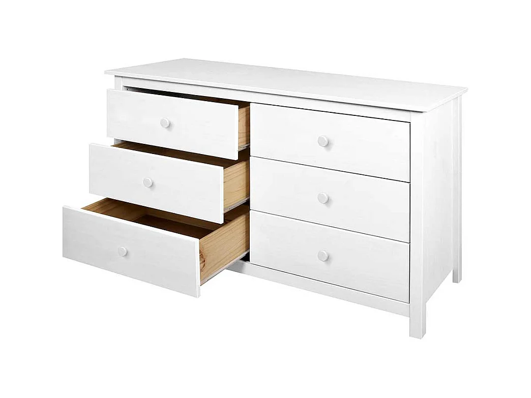 Weiße Schubladenkommode aus Kiefer Massivholz Skandi Design