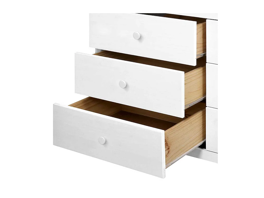 Weiße Schubladenkommode aus Kiefer Massivholz Skandi Design