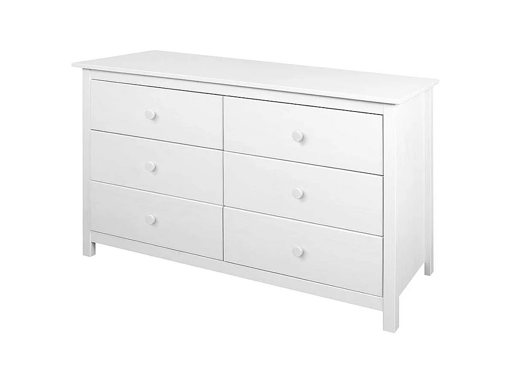 Weiße Schubladenkommode aus Kiefer Massivholz Skandi Design