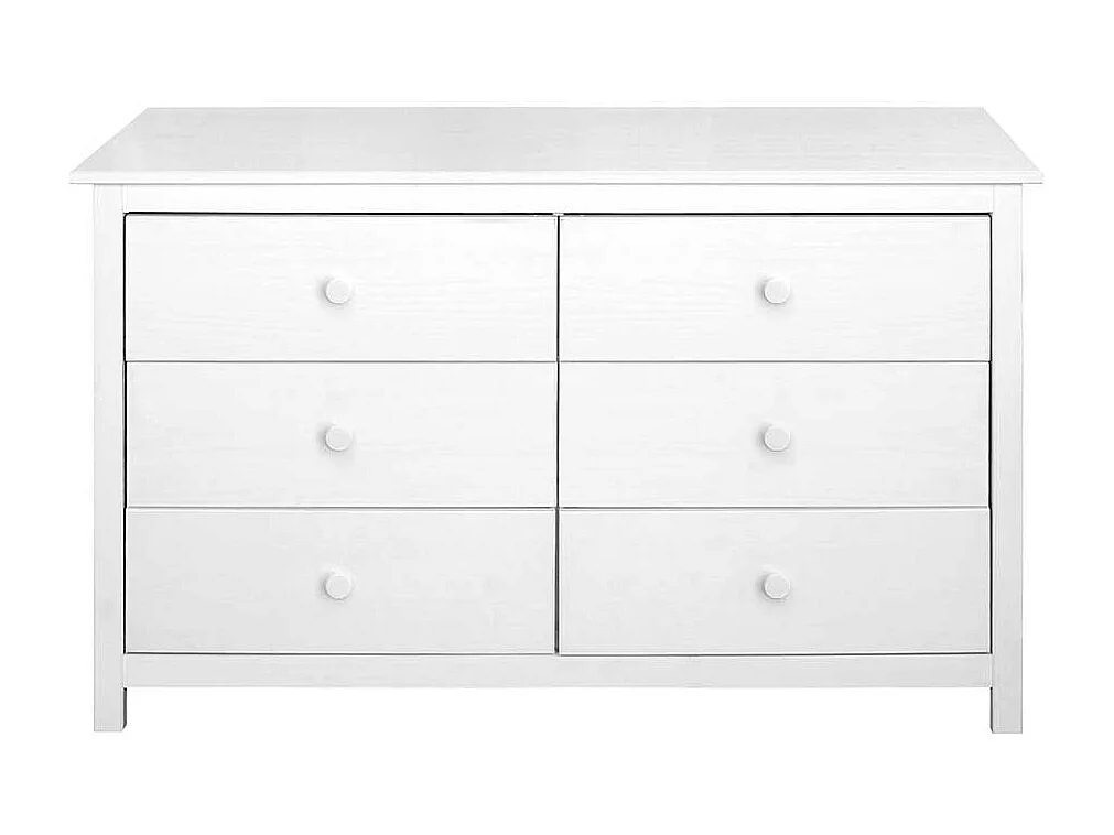 Weiße Schubladenkommode aus Kiefer Massivholz Skandi Design