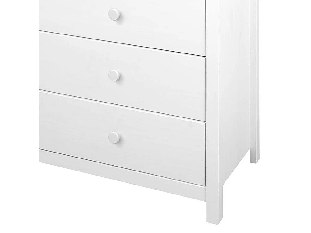 Weiße Schubladenkommode aus Kiefer Massivholz Skandi Design