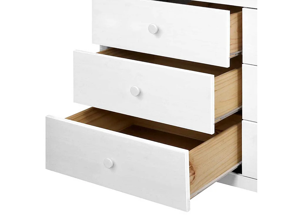 Weiße Schubladenkommode aus Kiefer Massivholz Skandi Design