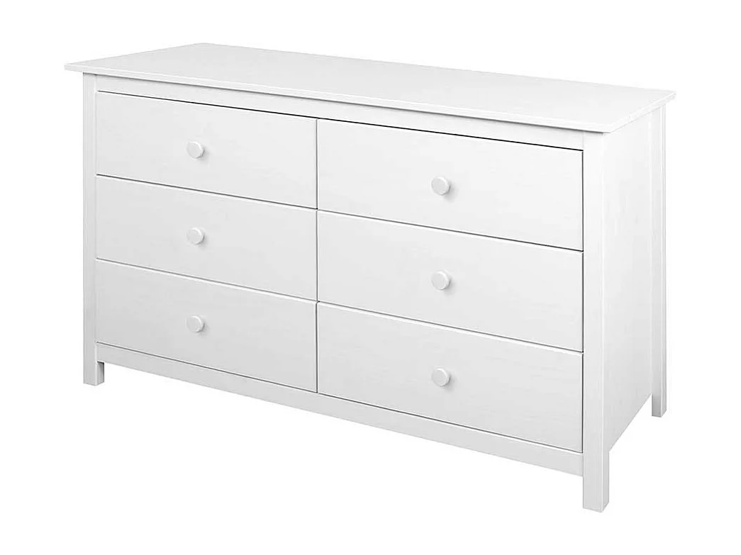 Weiße Schubladenkommode aus Kiefer Massivholz Skandi Design