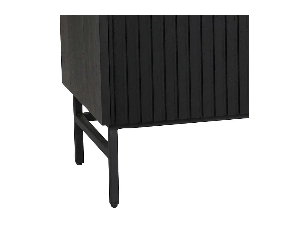 Esszimmersideboard aus Eiche Massivholz & MDF Schwarz