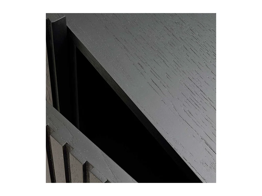 Esszimmersideboard aus Eiche Massivholz & MDF Schwarz