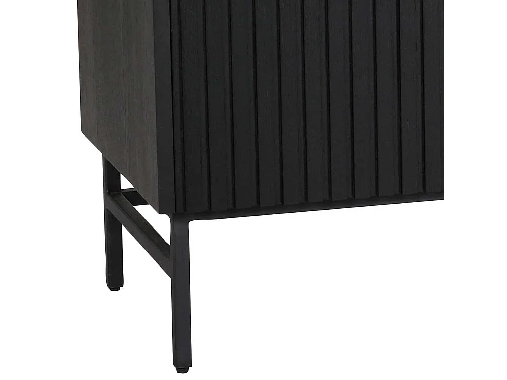 Esszimmersideboard aus Eiche Massivholz & MDF Schwarz