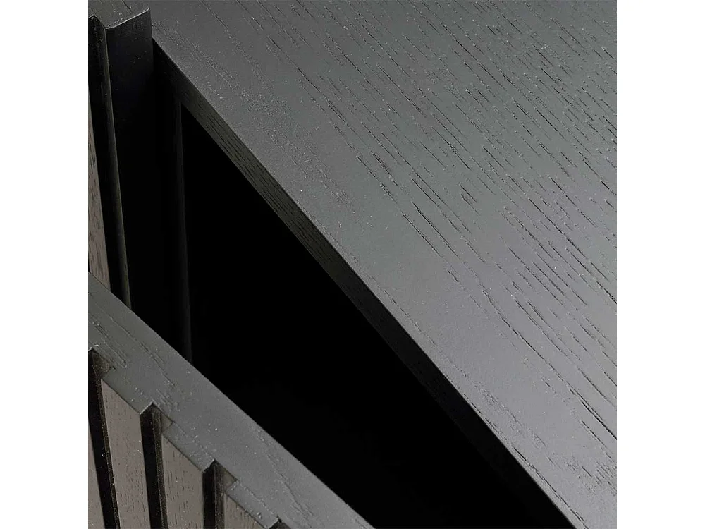 Esszimmersideboard aus Eiche Massivholz & MDF Schwarz