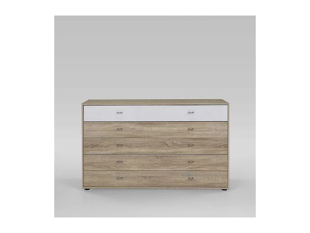 Sideboard in Eiche Sägerau Weiß Schubladen