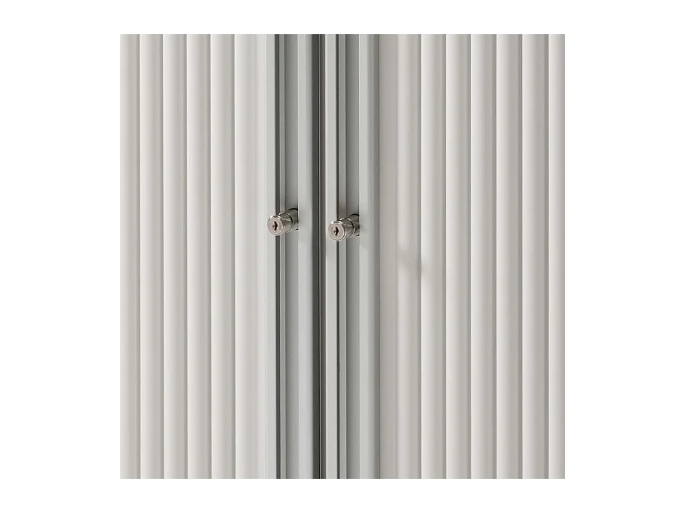 Rolladen Büroschrank in Weiß Eiche abschließbar