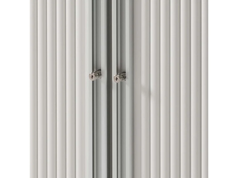 Rolladen Büroschrank in Weiß Eiche abschließbar