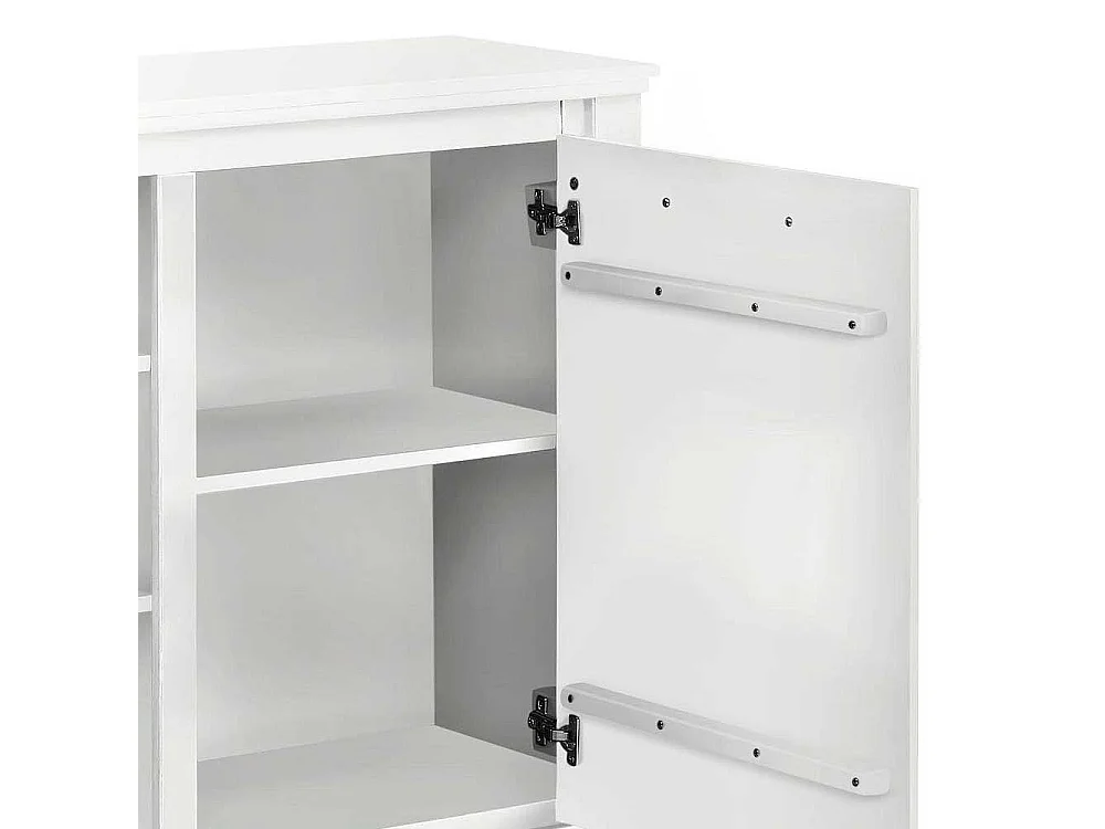 Weiße Esszimmerkommode mit drei Schubladen Kiefer Massivholz