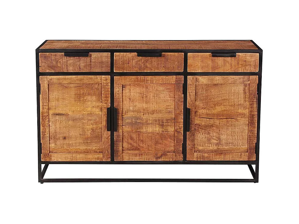 Sideboard aus Mangobaum Massivholz drei Schubladen und drei T�ren