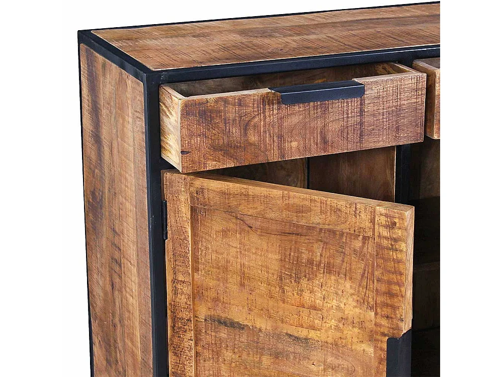 Sideboard aus Mangobaum Massivholz drei Schubladen und drei Türen