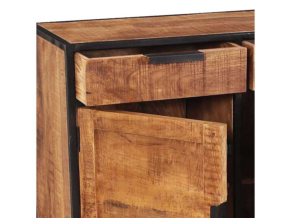 Sideboard aus Mangobaum Massivholz drei Schubladen und drei Türen
