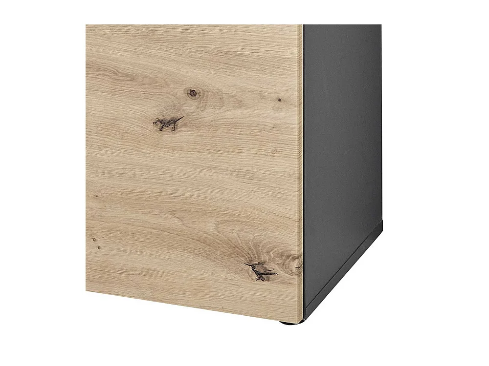 Modernes Sideboard in Wildeichefarben und Dunkelgrau 135 cm breit