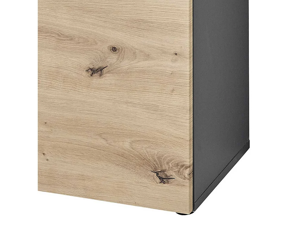 Modernes Sideboard in Wildeichefarben und Dunkelgrau 135 cm breit