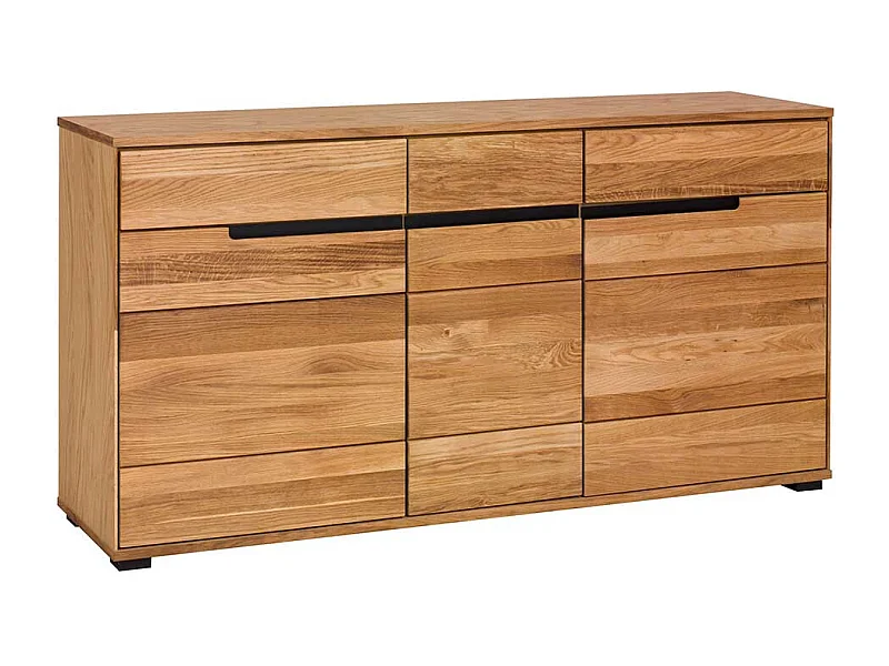 Sideboard teilmassiv in Eichefarben drei Schubladen und Türen