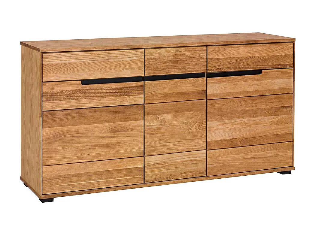 Sideboard teilmassiv in Eichefarben drei Schubladen und Türen
