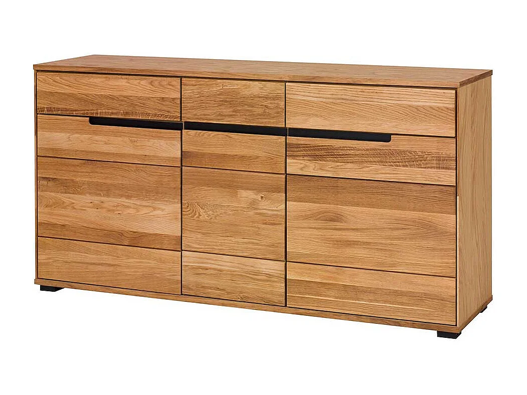 Sideboard teilmassiv in Eichefarben drei Schubladen und Türen