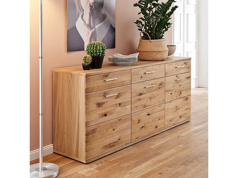 Holz Sideboard aus Eiche Bianco geölt 180 cm breit
