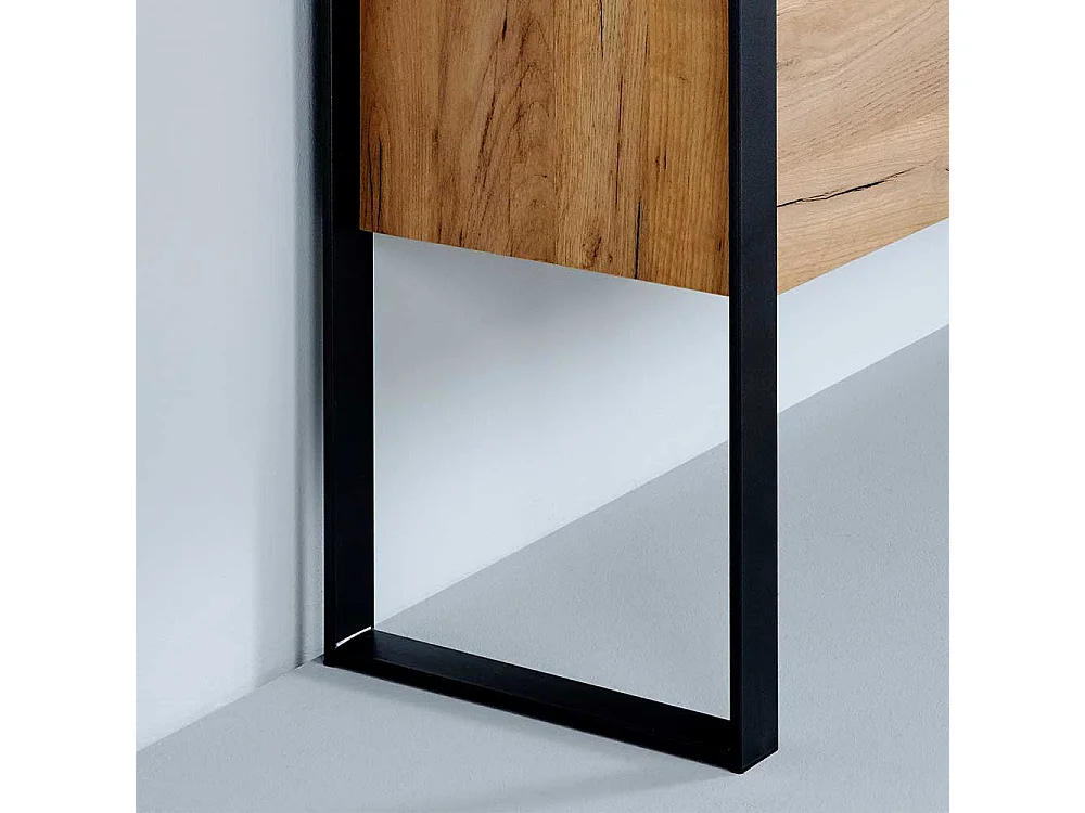 Sideboard in Eichefarben und Schwarz 180 cm breit