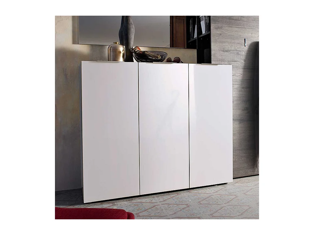 Flur Sideboard in Weiß Hochglanz Schuhe