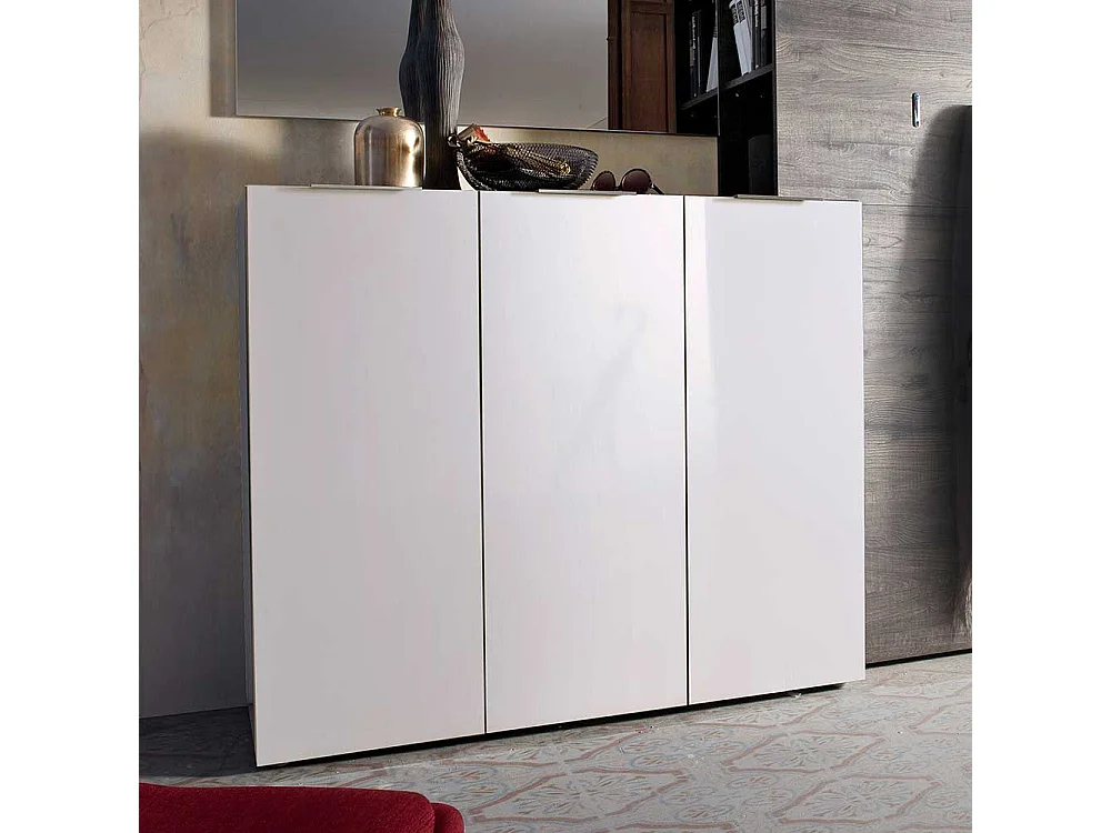Flur Sideboard in Weiß Hochglanz Schuhe