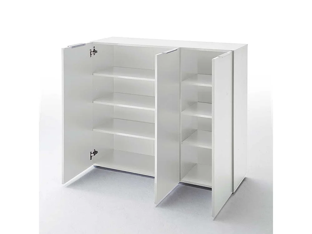 Flur Sideboard in Weiß Hochglanz Schuhe