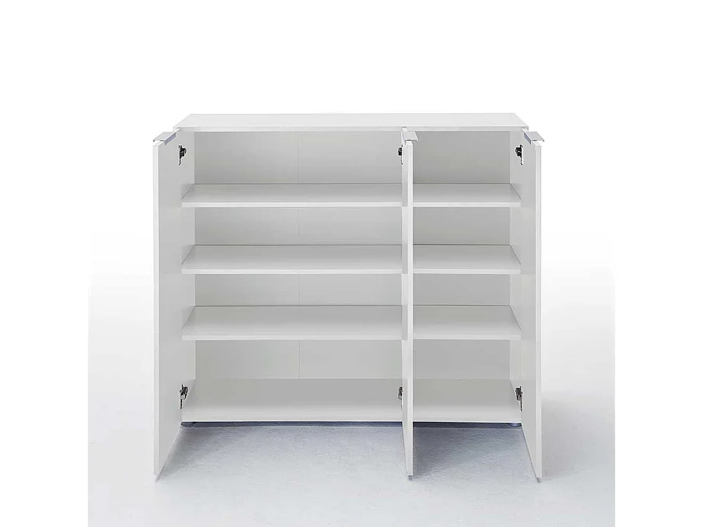 Flur Sideboard in Weiß Hochglanz Schuhe