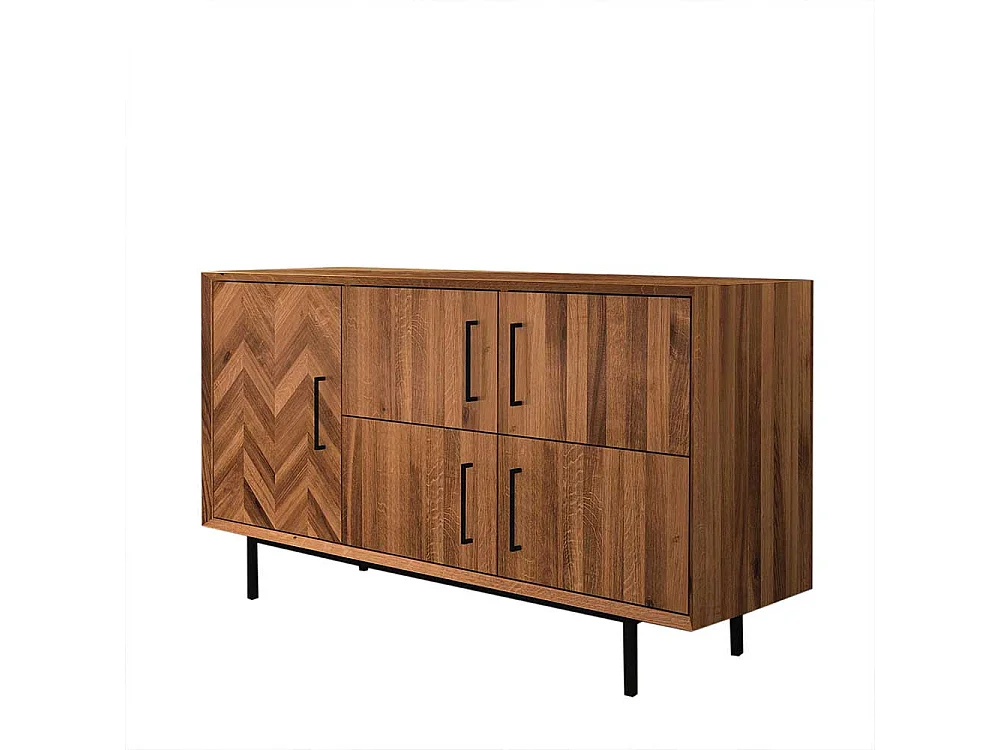 Esszimmerkommode massiv im Skandi Design Vierfußgestell aus Metall