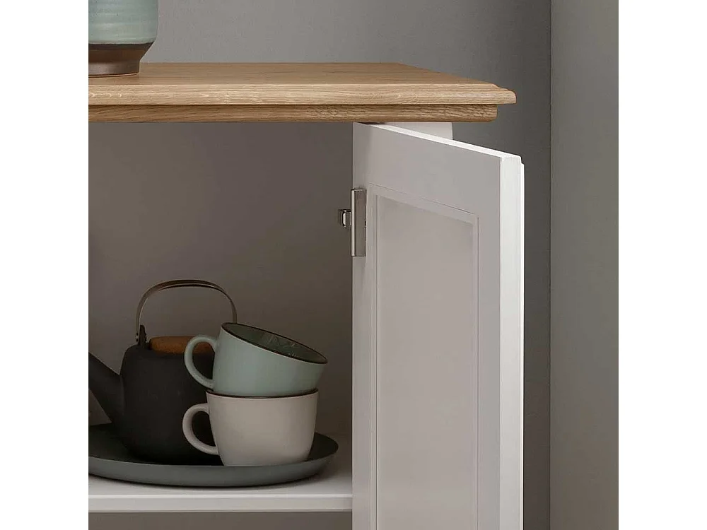 Sideboard Country Stil in Weiß Eichefarben