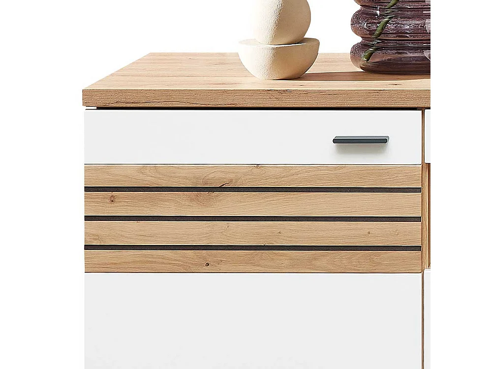 Sidebord Esszimmer in modernem Design Weiß und Wildeichefarben