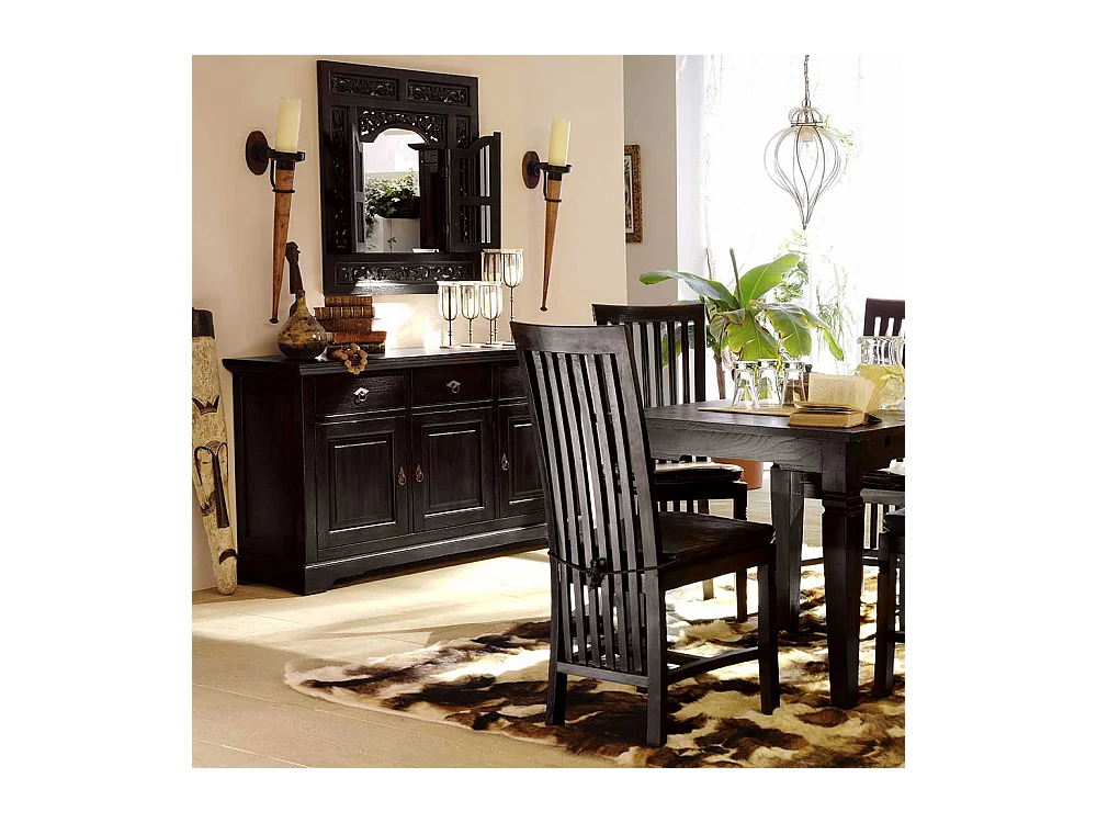 Esszimmer Sideboard im Kolonialstil Akazie Massivholz