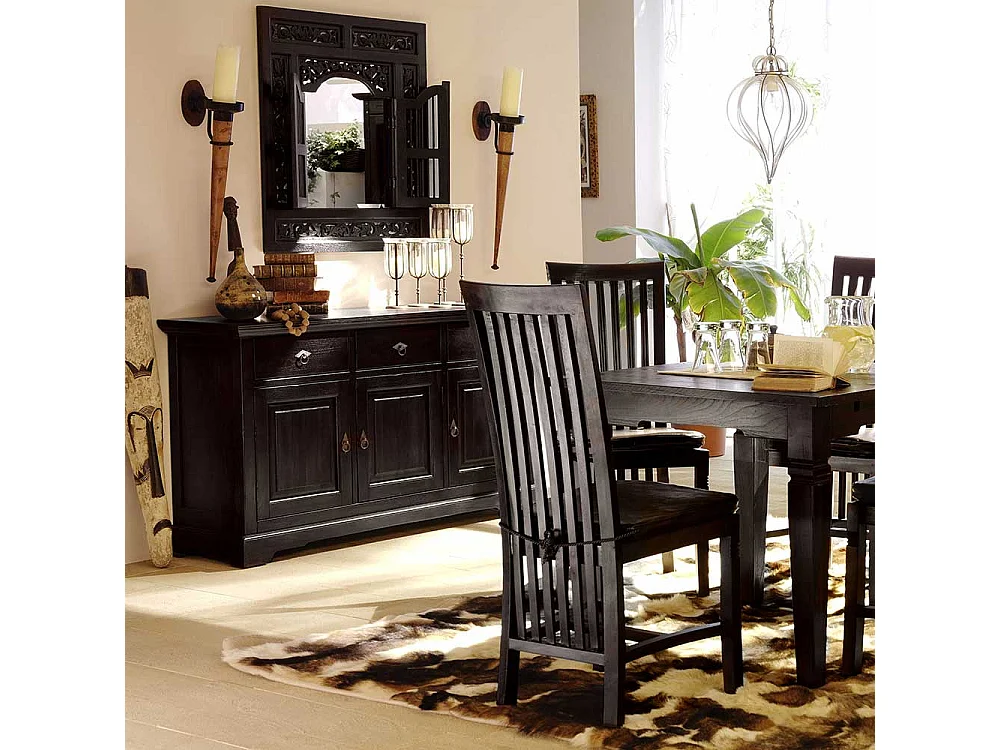 Esszimmer Sideboard im Kolonialstil Akazie Massivholz