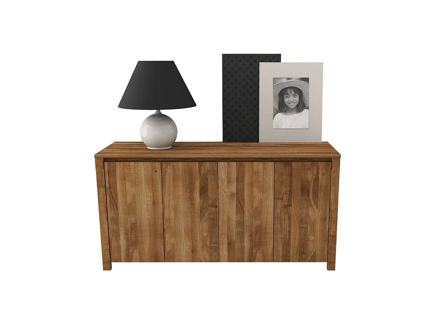 Wildeiche Sideboard mit 4 Türen massiv geölt