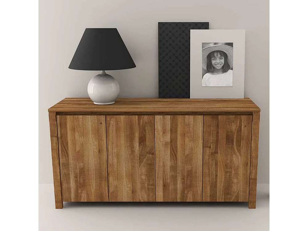 Wildeiche Sideboard mit 4 Türen massiv geölt