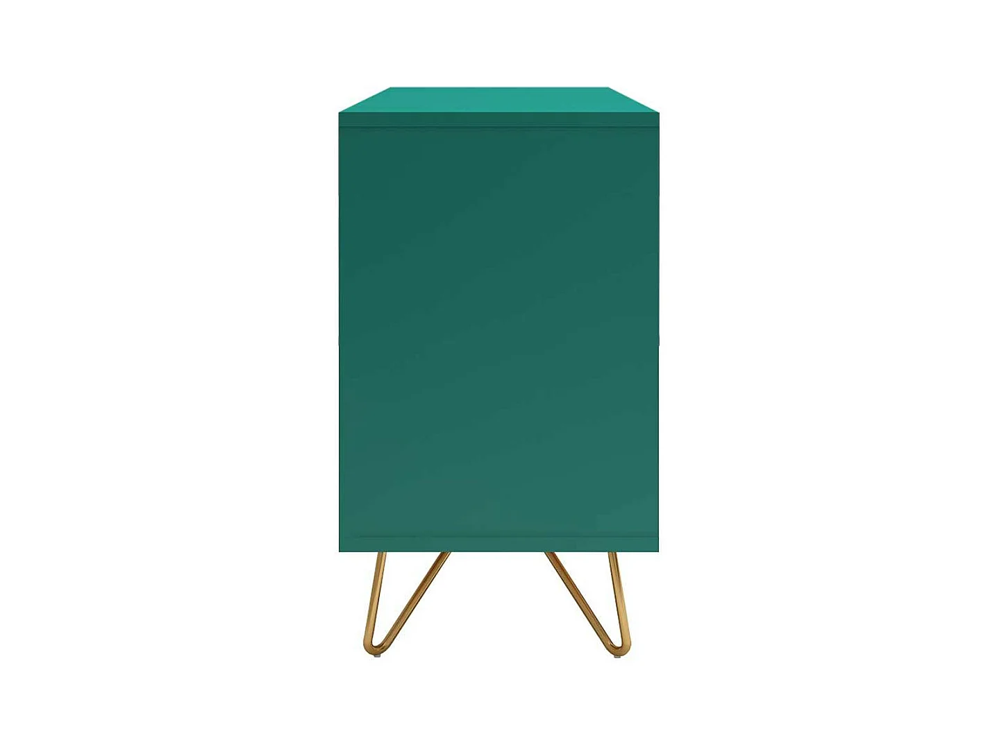 Design Sideboard in Grün und Goldfarben Vierfußgestell aus Metall