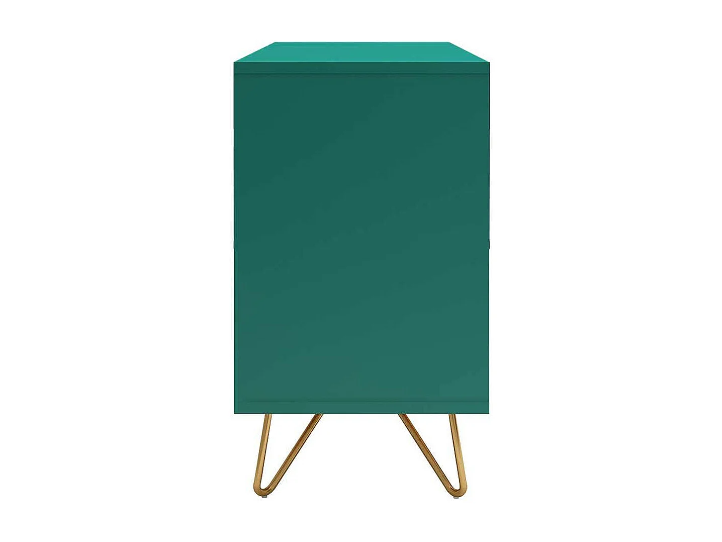 Design Sideboard in Grün und Goldfarben Vierfußgestell aus Metall