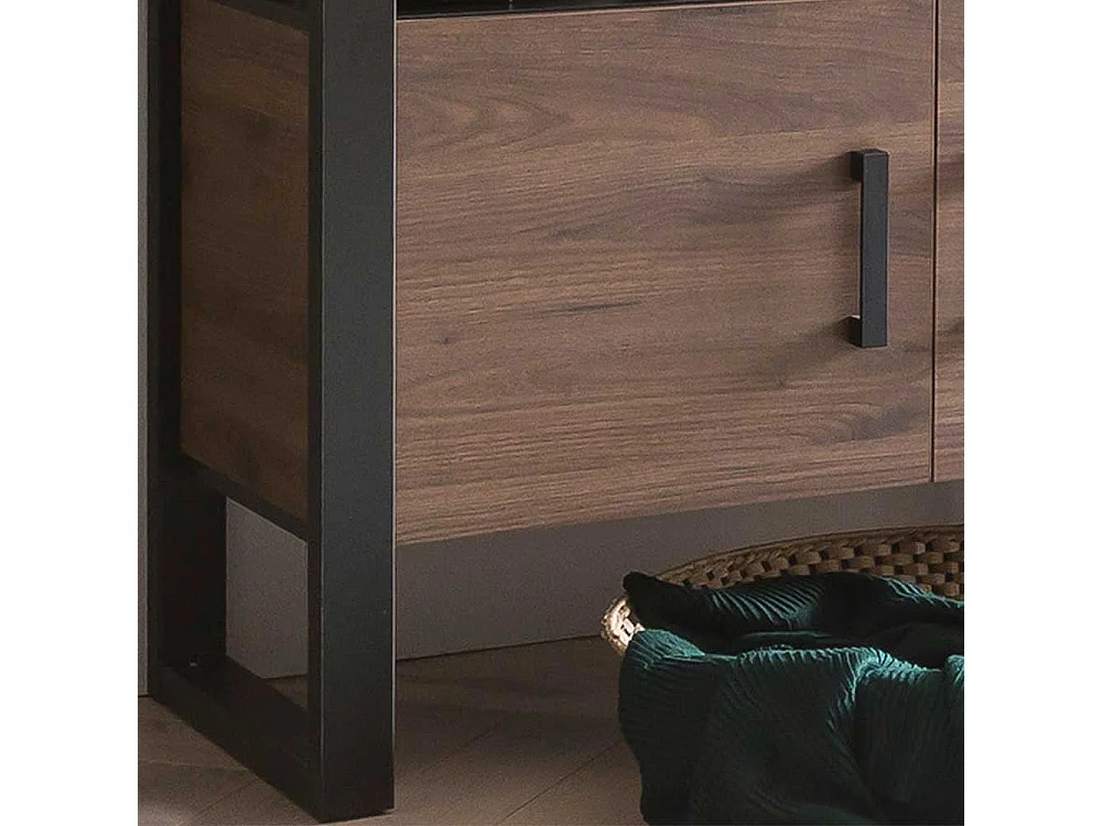 Esszimmersideboard in Nussbaum Holzoptik Schwarz