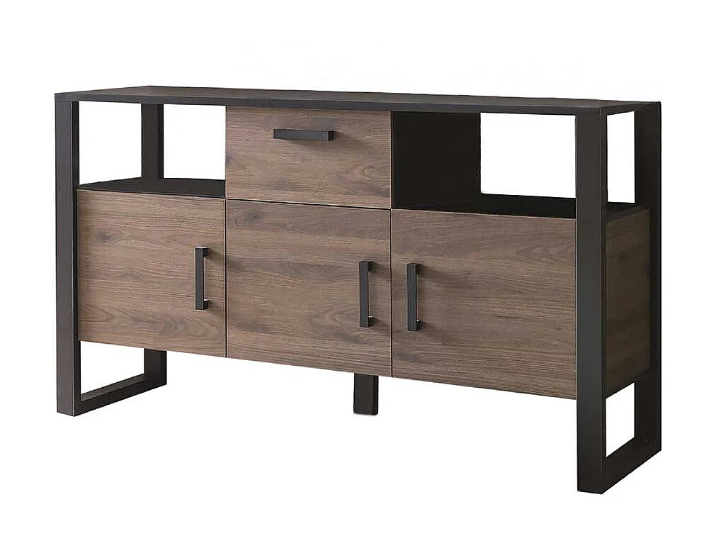 Esszimmersideboard in Nussbaum Holzoptik Schwarz