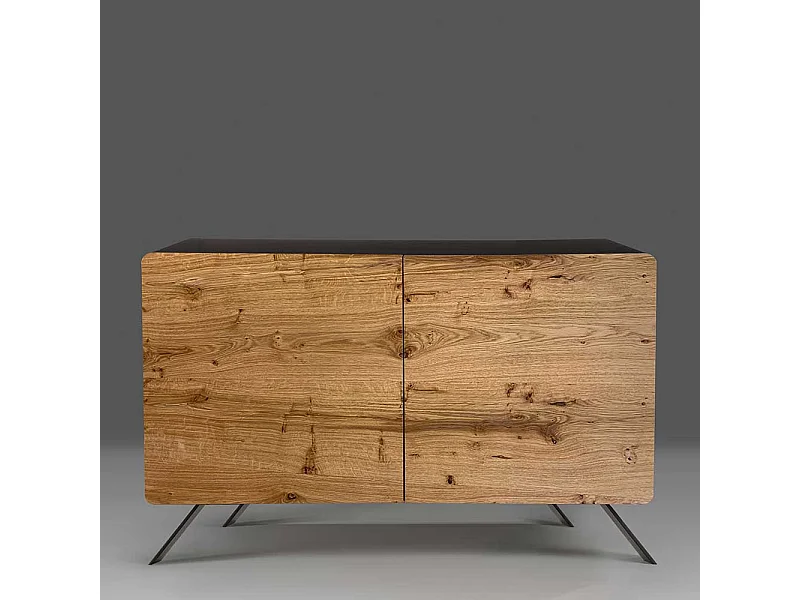 Design Sideboard in Eichefarben Schwarz